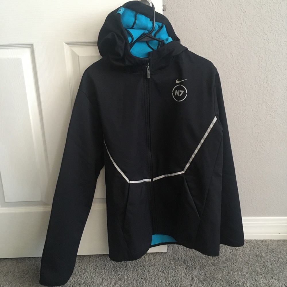 Nike N7 Waterproof Black Jacket with Hood